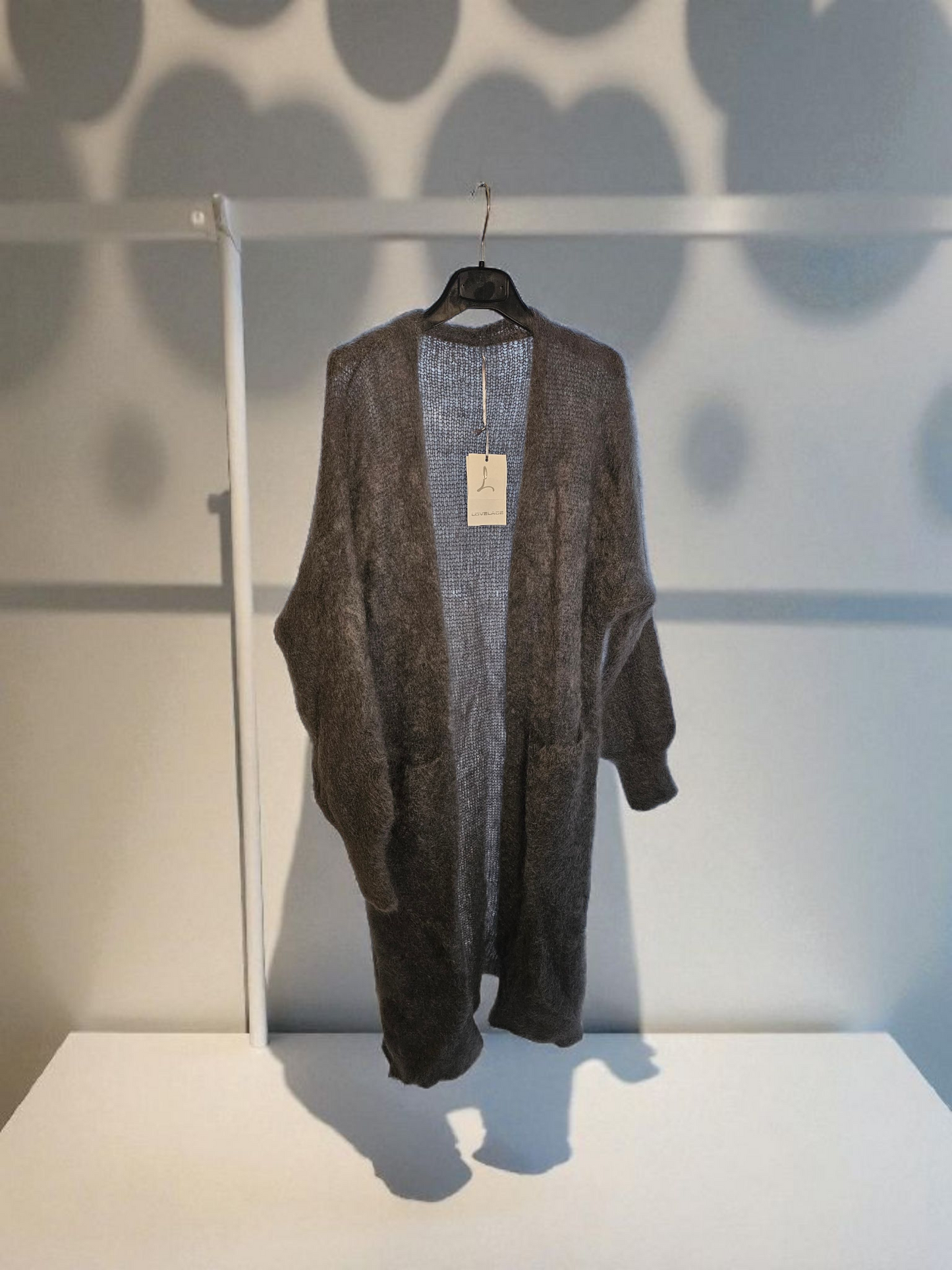 Kid Mohair neule, tumman harmaa