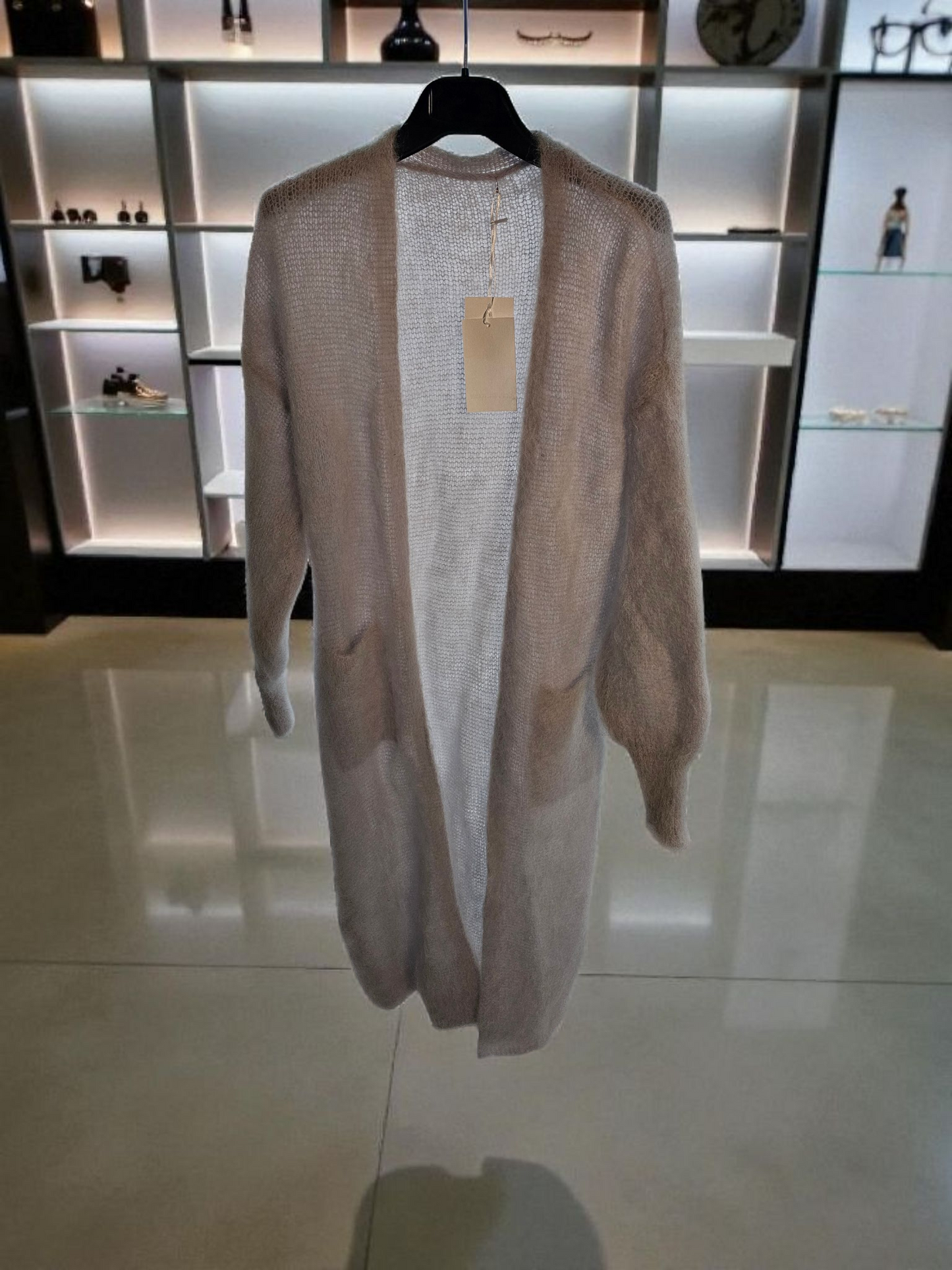 Kid Mohair neule, vaalean harmaa