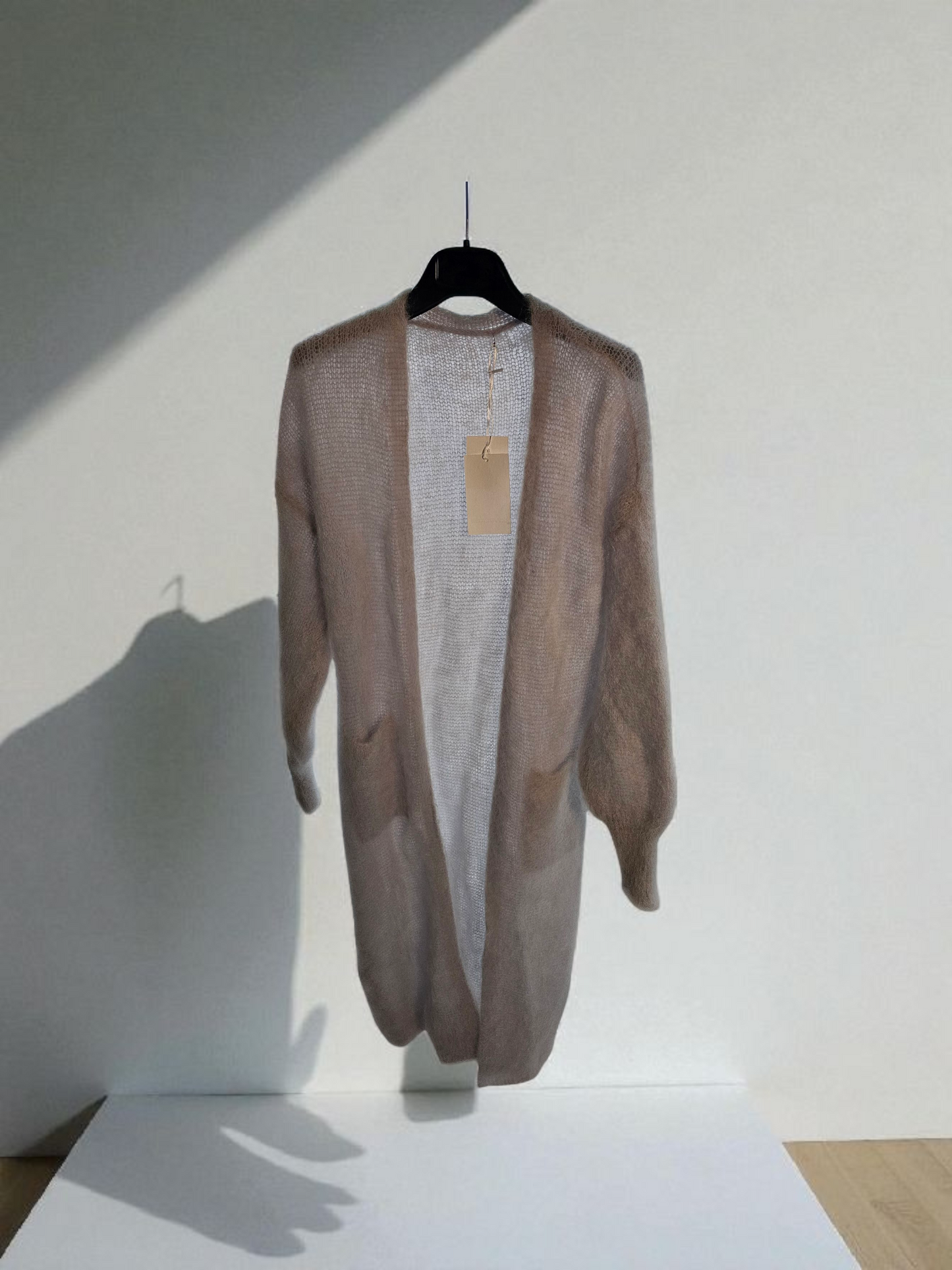 Kid Mohair neule, vaalean harmaa