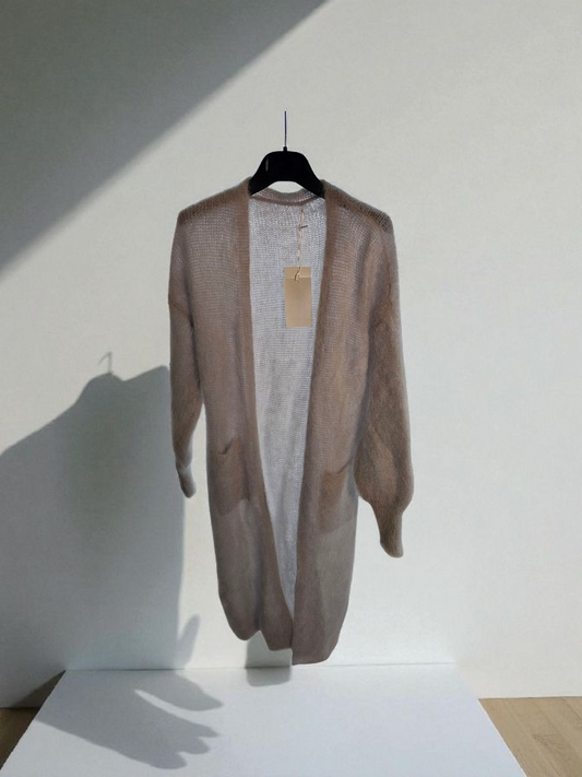 Kid Mohair neule, vaalean harmaa