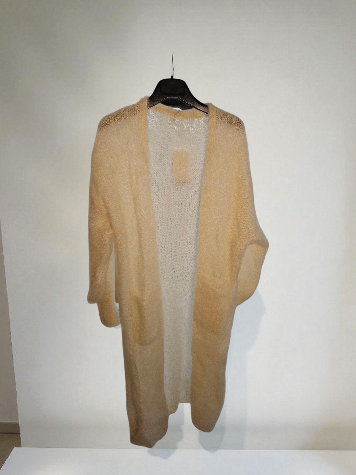 Kid mohair neule, luonnonvalkoinen