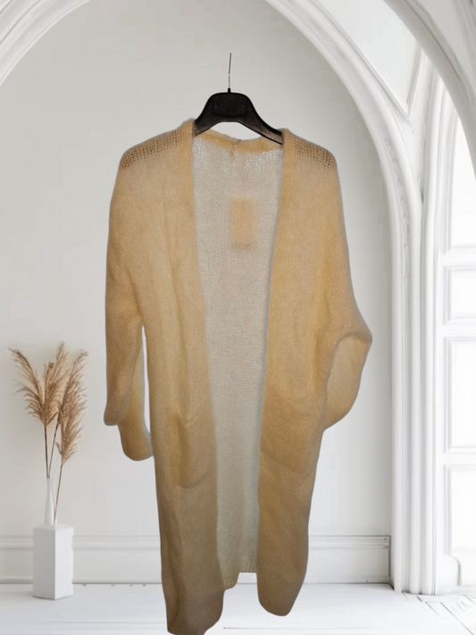 Kid mohair neule, luonnonvalkoinen