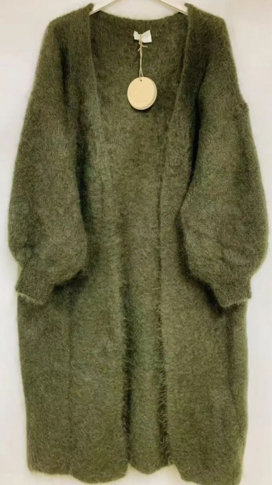 Mohair neuletakki, Forest green
